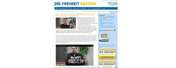 Internetpropaganda der Partei DIE FREIHEIT Bayern