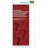 Titel des Flyers "Autonome Linksextremisten" Titel des Flyers "Autonome Linksextremisten"