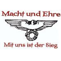 Rechtsextremistisches Logo mit dem Schriftzug "Macht und Ehre - Mit uns ist der Sieg" Rechtsextremistisches Logo mit dem Schriftzug "Macht und Ehre - Mit uns ist der Sieg"
