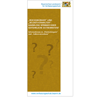 Titel des Flyers "Reichsbürger und Selbstverwalter" Titel des Flyers "Reichsbürger und Selbstverwalter"