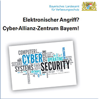 Titel des Flyers "Cyber-Allianz-Zentrum Bayern" Titel des Flyers "Cyber-Allianz-Zentrum Bayern"
