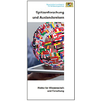 Titel des Flyers "Spitzenforschung und Auslandsreisen" Titel des Flyers "Spitzenforschung und Auslandsreisen"
